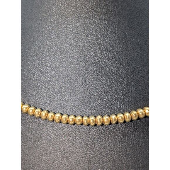 Vintage Monet Wire Strung Small Gold Tone Bead Toggle Choker 17.25" Necklace - Picture 3 of 5